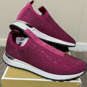 Michael Kors Women's Fuchsia Slip-On Sneakers